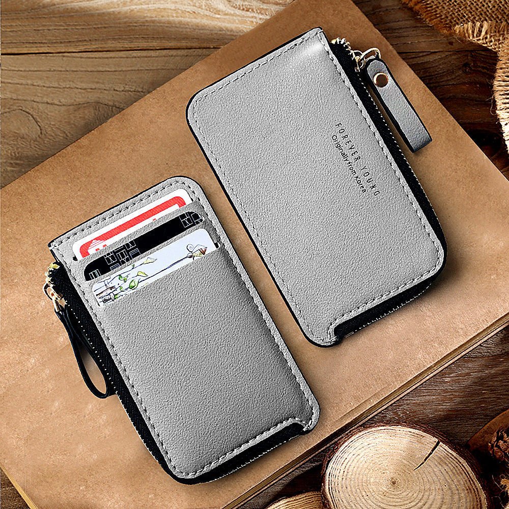 Korean version of the new zipper wallet creative coin purse men's short wallet business card bag thin card holder cross-border new product