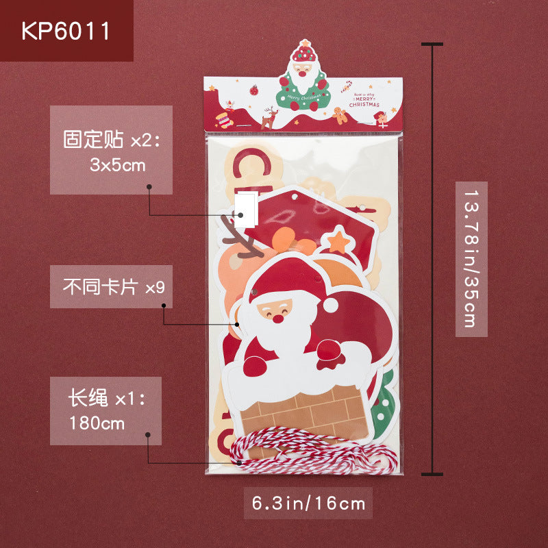 Senyu Leaf Christmas Atmosphere Decoration Hanging Card Student Party with Rope Cartoon Pendant Window Background Wall Hanging Decoration