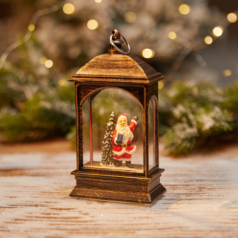 Christmas decoration wind lantern crystal light Santa Claus Christmas party decoration Christmas ornament Christmas gift