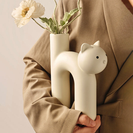 Bei Hanmei, cute cats, cats, vases, high-end ornaments, living room flower arrangements, home decorations, Amazon cross-border hot