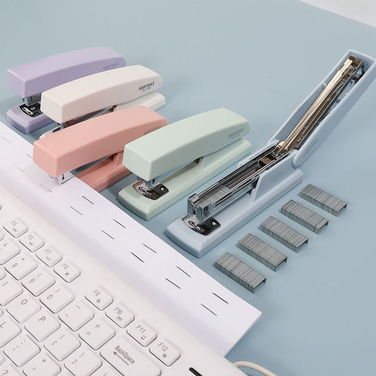 Shanghui 1366 macaron color stapler for students office small binding supplies portable medium stapler