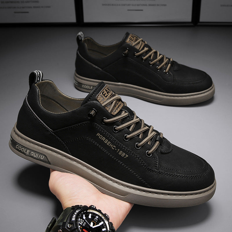 Men's Shoes 2024 New Spring Men's Casual Leather Shoes Korean Trendy Versatile Sneakers Men's Small Whiteboard Shoes
