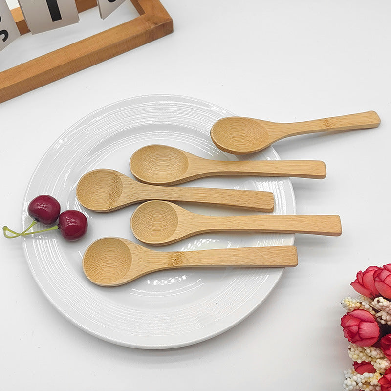 Cross-border bamboo spoon, wooden spoon, drinking soup, long-handled coffee, small bamboo spoon, honey jam spoon, dessert, soup engraving
