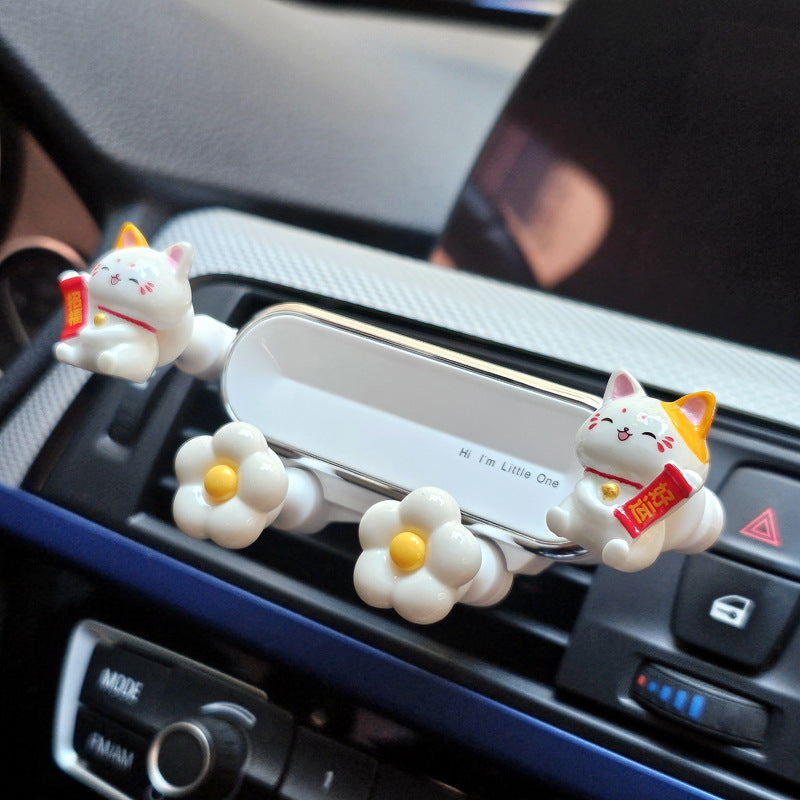 Car mobile phone holder navigation 2023 new cute car interior export decoration Daquan car fixed support free shipping