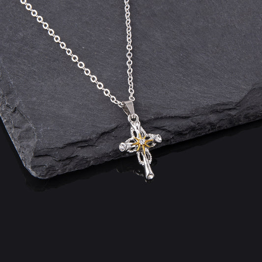 European and American fashion personality cross necklace tide men and women street photography men's jewelry
