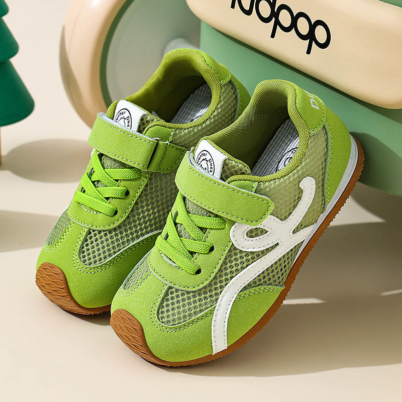Children's sneakers spring and summer new breathable hollow mesh girls moral training shoes lightweight boys Forrest Gump net shoes