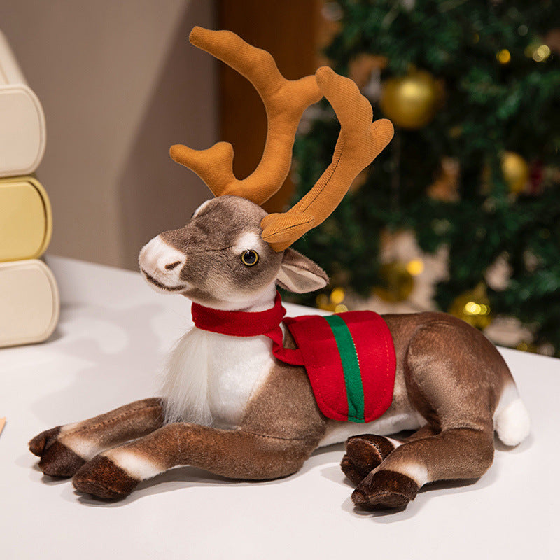 Christmas reindeer ornaments, decorations, props, scene decoration, simulated elk dolls, fawn dolls, plush toys