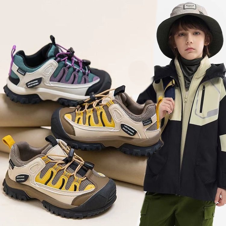 Children's sneakers, soft-soled non-slip boys' shoes, hiking shoes, 2025 spring and autumn, new mesh versatile girls' shoes