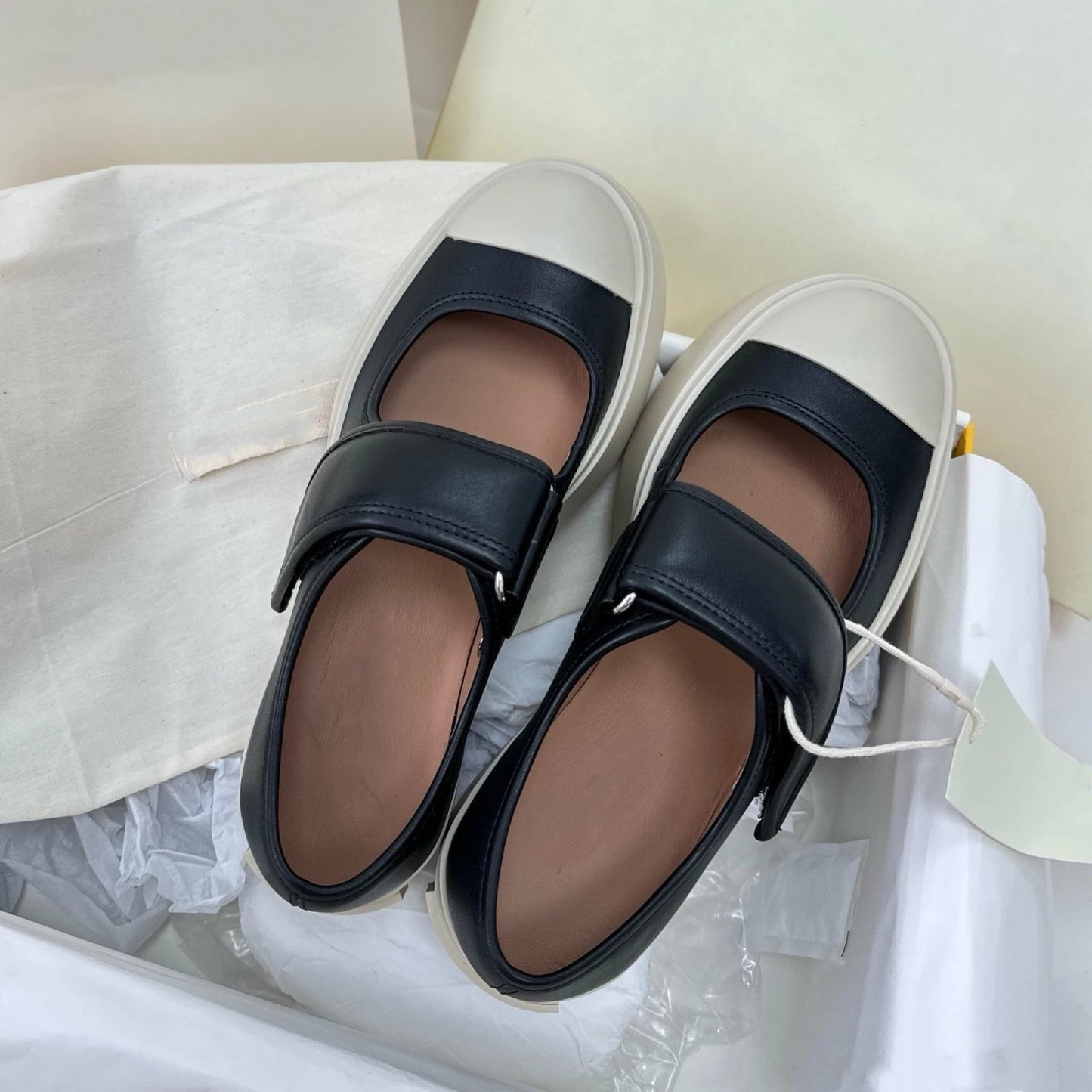 Mary Jane shoes for women, Zhao Lusi, the same Velcro big-toed shoes, cute shoes, thick-soled heightened leather toe single shoes women