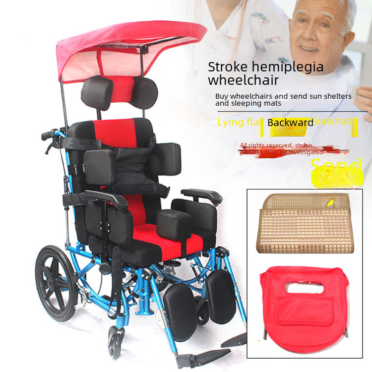 Factory direct supply of aluminum alloy high back cerebral palsy adult wheelchair multi-functional and comfortable small wheelchair for the disabled