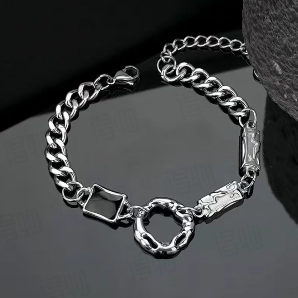 Cross-border jewelry, titanium steel necklace, accessories, men's versatile, high-end, European and American hip-hop new stainless steel men's necklaces