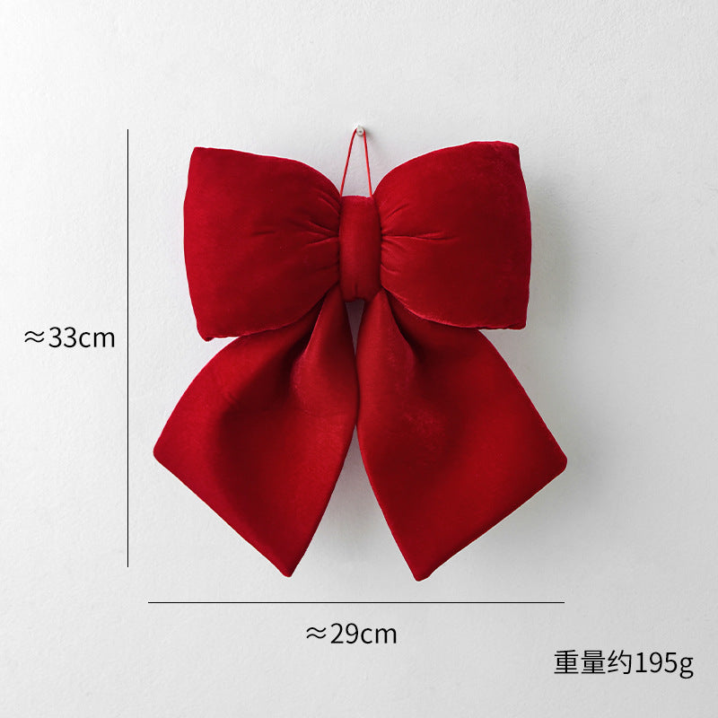 Amazon Cross-border Christmas Korean Large Fleece Finished Product Three-Dimensional Christmas Bow Hotel Christmas Tree Decoration