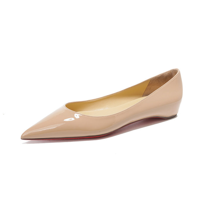 New spring 2024 French nude inner heightened pointed toe flatsWomen's pumpsVersatile commuter single shoes