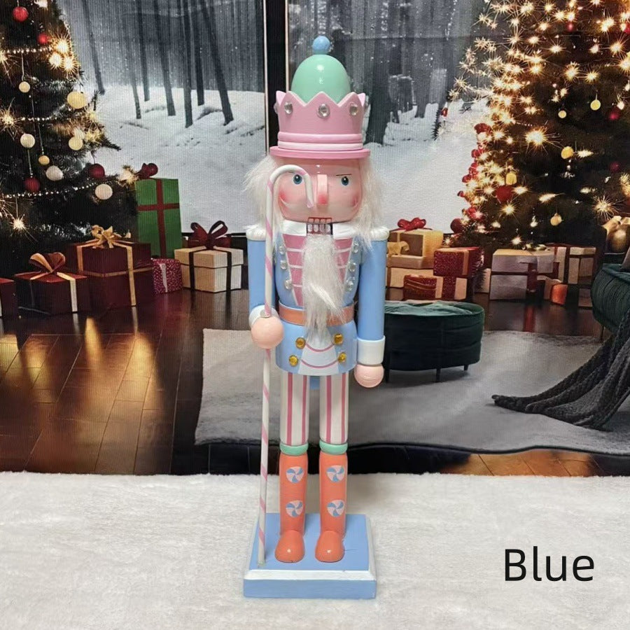 Cross-border spot new nutcracker wooden handicraft ornaments in different sizes Creative home Christmas ornaments
