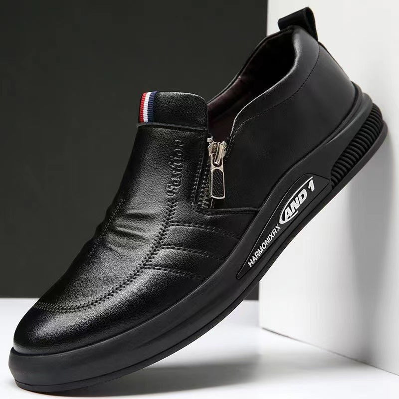 Men's Leather Shoes 2024 New Leather Small White Shoes Simple Casual Fashion Business Formal Wear Plus Size Casual Men's Shoes