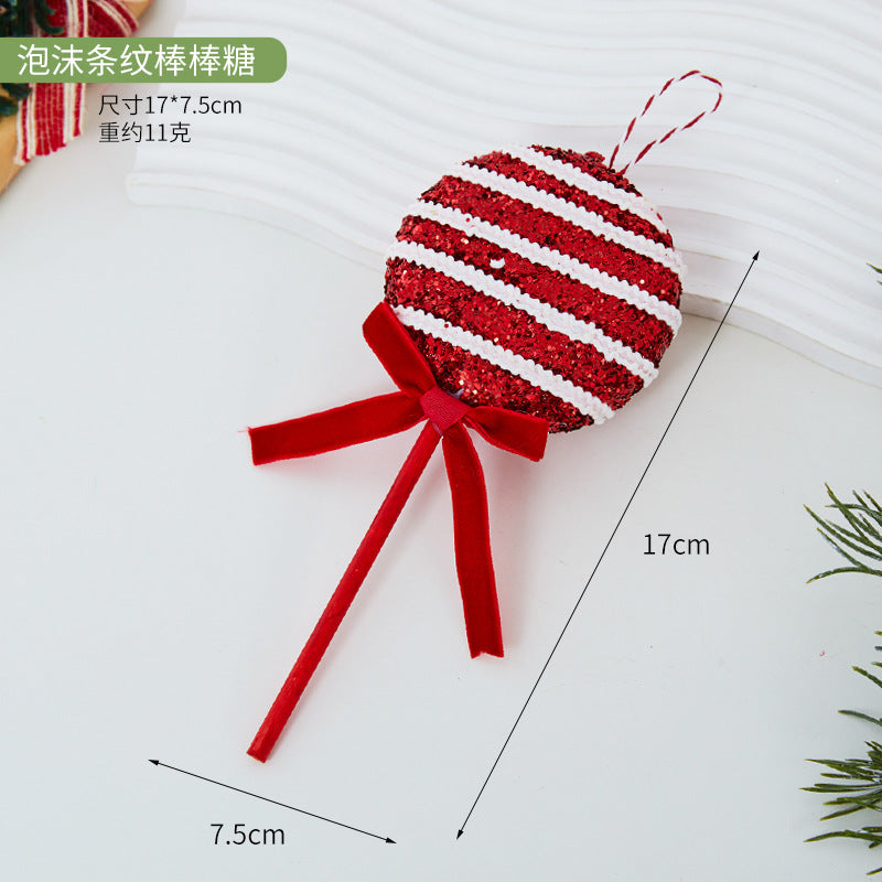 Christmas ornaments, bubble candy cane, red and white christmas tree, creative gifts, hotel mall window decoration pendants