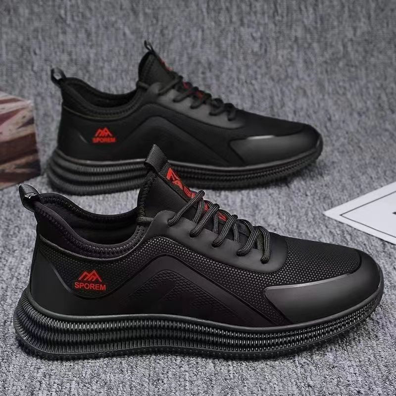 Cross-border men's shoes comfortable lace-up casual shoes trend round toe Internet celebrity with the same lightweight and breathable wholesale men's sneakers