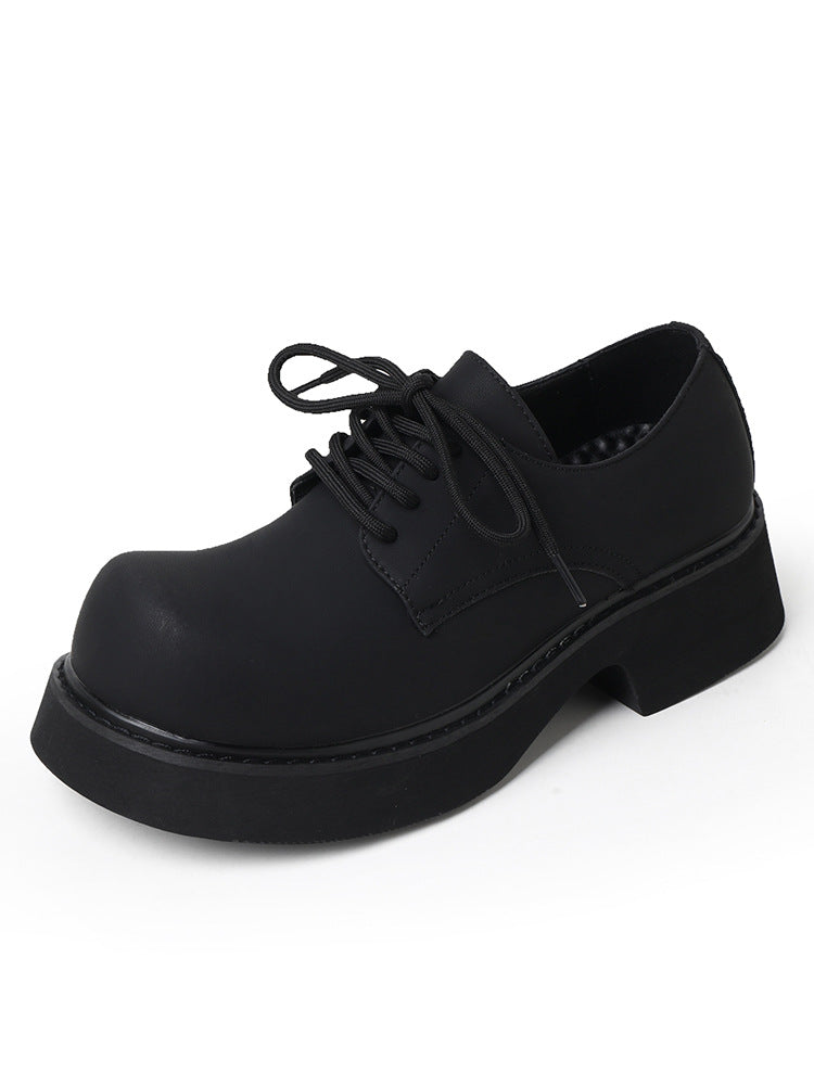 Big Head Derby Shoes Men's Premium Commuter Black Platform Trendy Shoes Men's 2023 New Heightened Japanese Style Shoes 9522-R