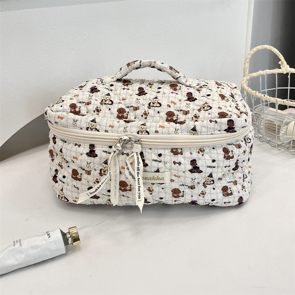 54131 [Copyright] Cosmetic bag female cartoon cute portable large capacity travel item storage bag handbag