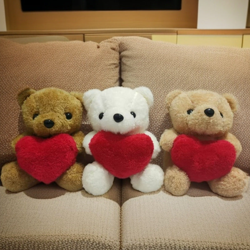 Cross-border new love bear plush toy heart teddy bear doll Valentine's Day bear rag doll Christmas doll