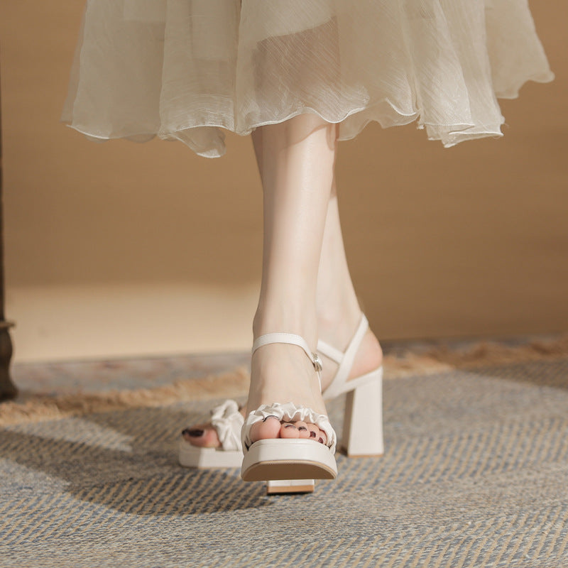 Jin Gang CG8507 platform high heel sandals 2024 new summer block heel fashion block heel slippers for women to wear