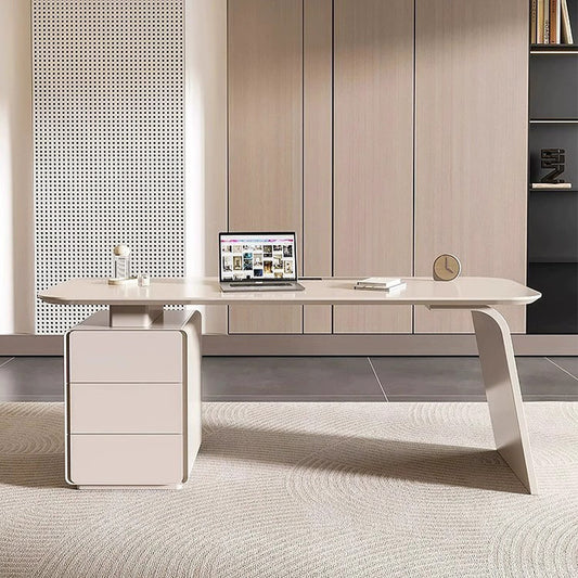 Light luxury desk, home study, Italian minimalist boss desk, desk desk, writing desk, solid wood computer desk, simple and modern