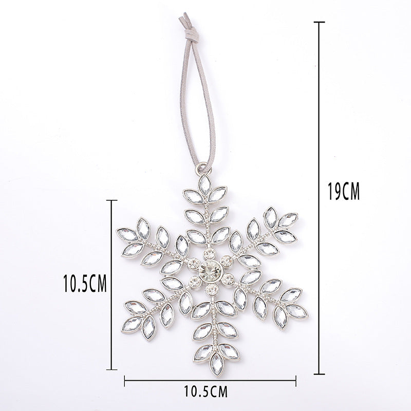 Cross-border new Christmas tree decoration Christmas metal snowflake pendant creative new rhinestone snowflake Christmas ornament