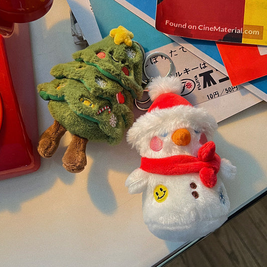 Snowman doll, plush toy, small doll, bag, bag pendant, keychain, female christmas tree, cartoon, cute backpack ornament