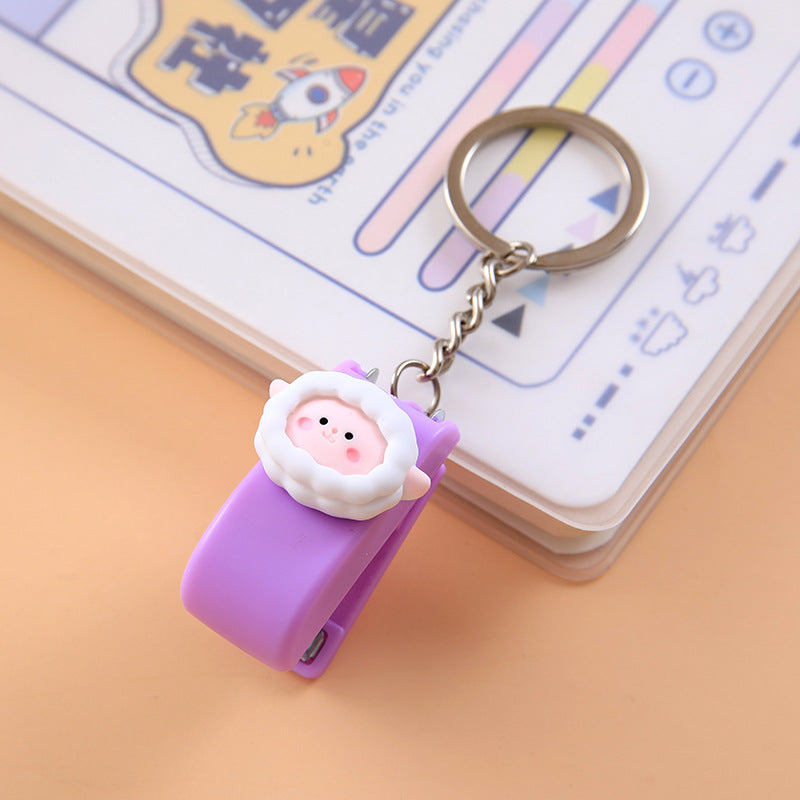 ins cute cartoon mini small stapler student office mini mini stapler with keychain