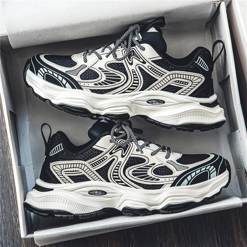 2025 Spring Men's Shoes New Breathable Mesh Shoes Men's Trend Versatile Platform Sneakers Casual Dad Shoes Men