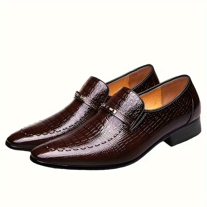 Aofu Shoes 3195 Imitation Crocodile Men's Leather Shoes Plus Size Low Top Men's Casual Shoes Embossed Leather Shoes
