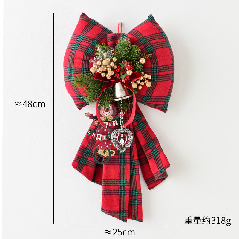 Amazon Cross-border Christmas Korean Large Fleece Finished Product Three-Dimensional Christmas Bow Hotel Christmas Tree Decoration