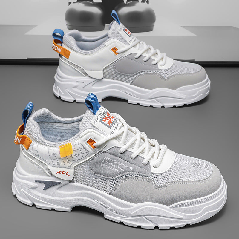 Men's shoes 2025 new summer mesh breathable thin hollow anti-odor mesh shoes sports casual men's workwear board shoes