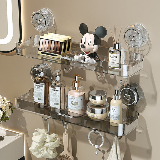 Suction cup shelves, bathroom wall mounts, toilet wash basins, toiletries wall mounts, non-perforated toilet storage racks