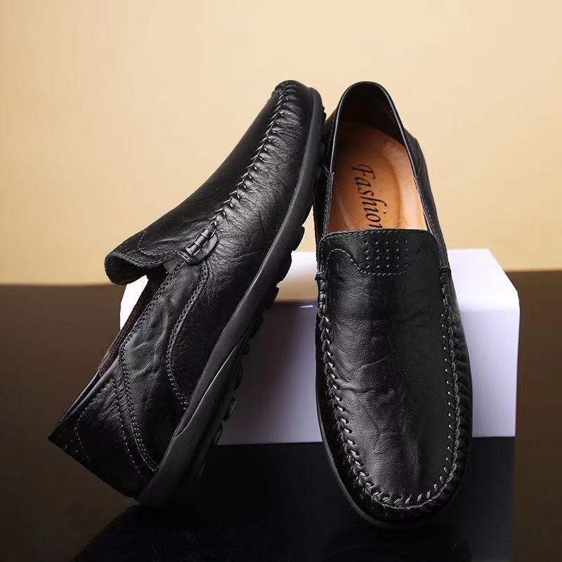 2025 Spring Men's Casual Leather Shoes New Fashion Men's Leather Shoes One Foot Peans Shoes Wholesale Trend Men's Shoes