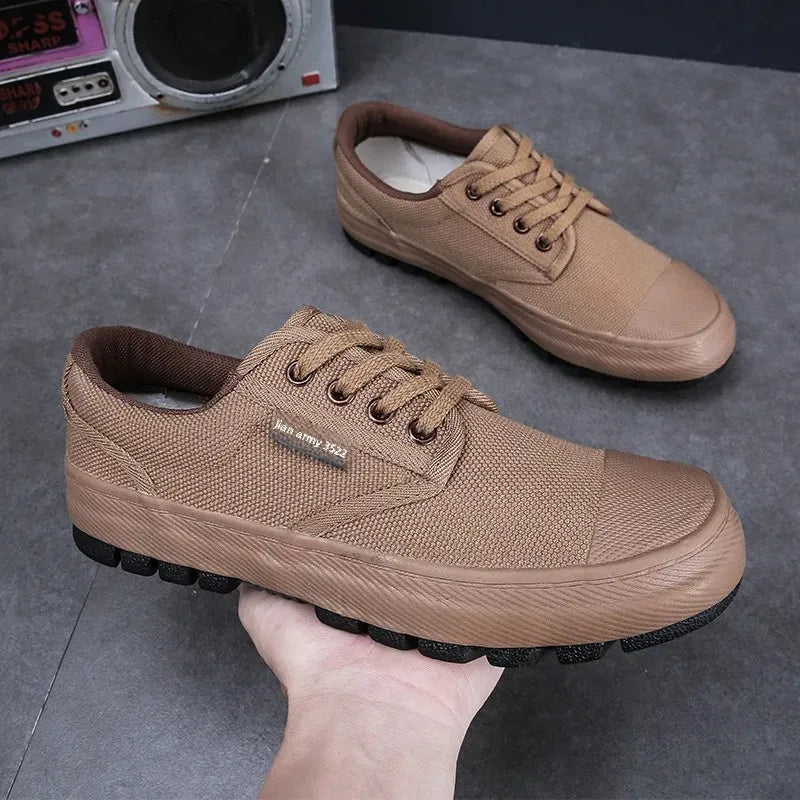 Liberation shoes, men's military shoes, wear-resistant military training, canvas shoes, migrant workers, labor protection sneakers, multi-functional camouflage shoes