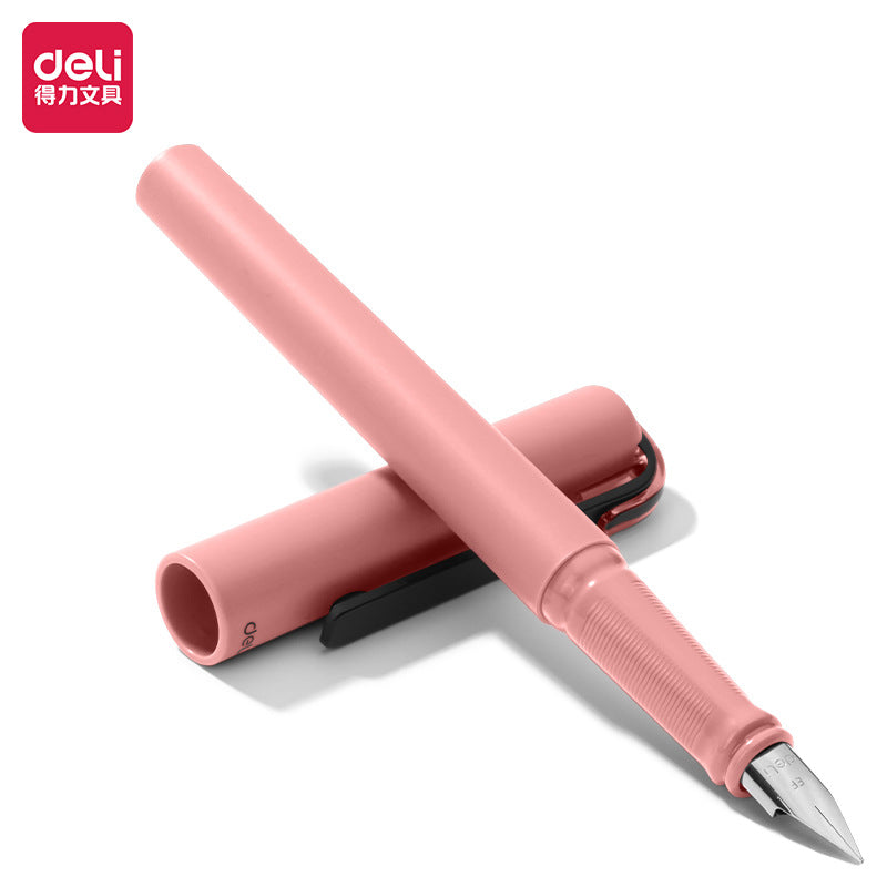 deli Deli A952 fountain pen for students of primary school students practicing words fountain pen can replace the ink sac Zhengzi beginner with a pen engraving