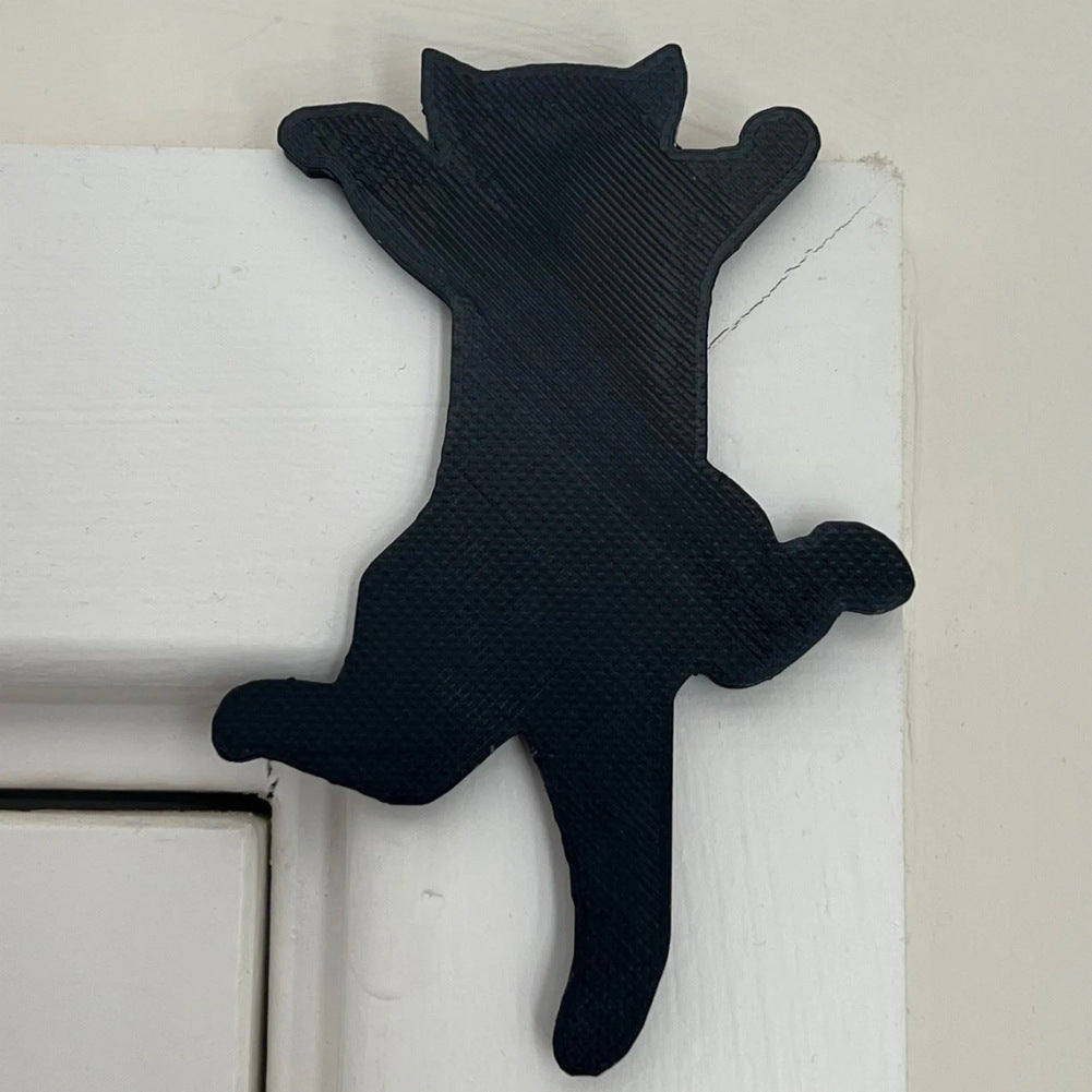 New cute door frame decoration wooden crafts Farm hanging black cat silhouette home door picture frame decoration