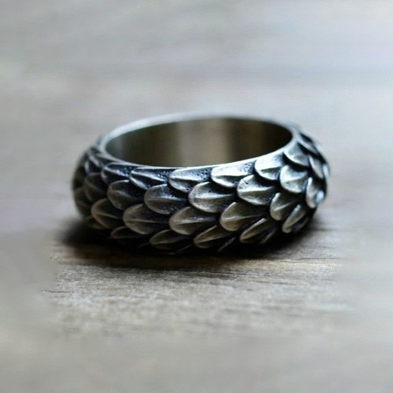 AliExpress retro domineering dragon scale rings men's European and American simple punk rings fashion and versatile cross-border wholesale