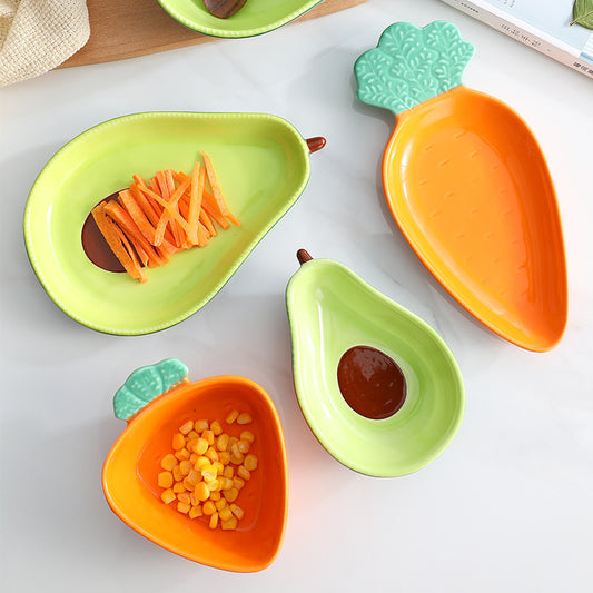 Creative Ceramic Carrot Bowl Cute Kids Ceramic Cutlery Set Home Fruit Salad Bowl Personality Fruit Bowl