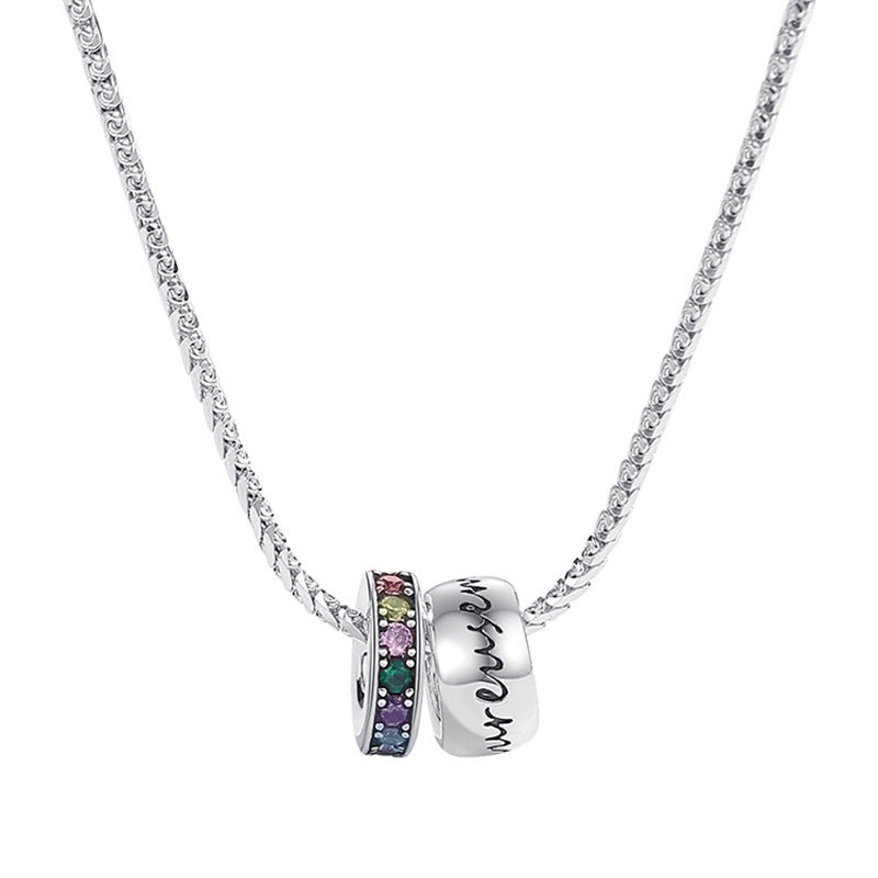 Korean Korean version rainbow necklace women's light luxury fashion niche design temperament versatile high-end clavicle chain
