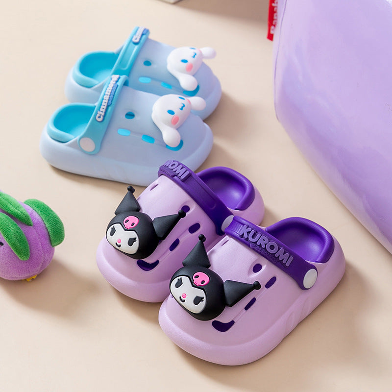Sanrio Culomi Cartoon Kids Hole Shoes Girls Toe Slippers Anti Slip EVA Garden Shoes Sandals Wholesale
