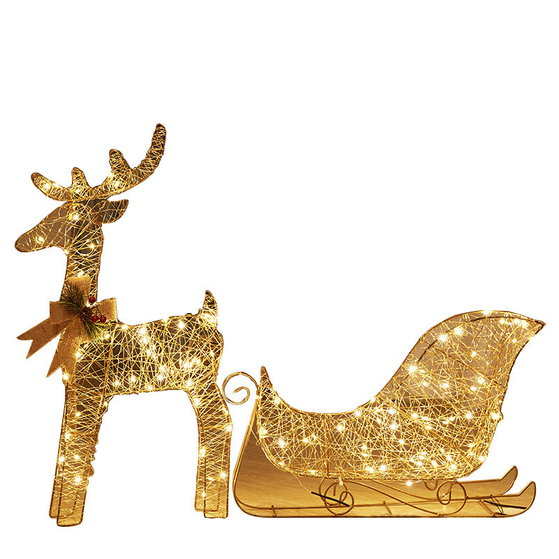 Christmas wrought iron deer cart glowing elk gift box combination christmas window vibe ornaments creative ornaments