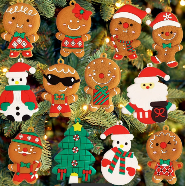Cross-border hot sale classic Christmas gingerbread man pendant, Christmas decorations, Christmas tree pendants, spot wholesale