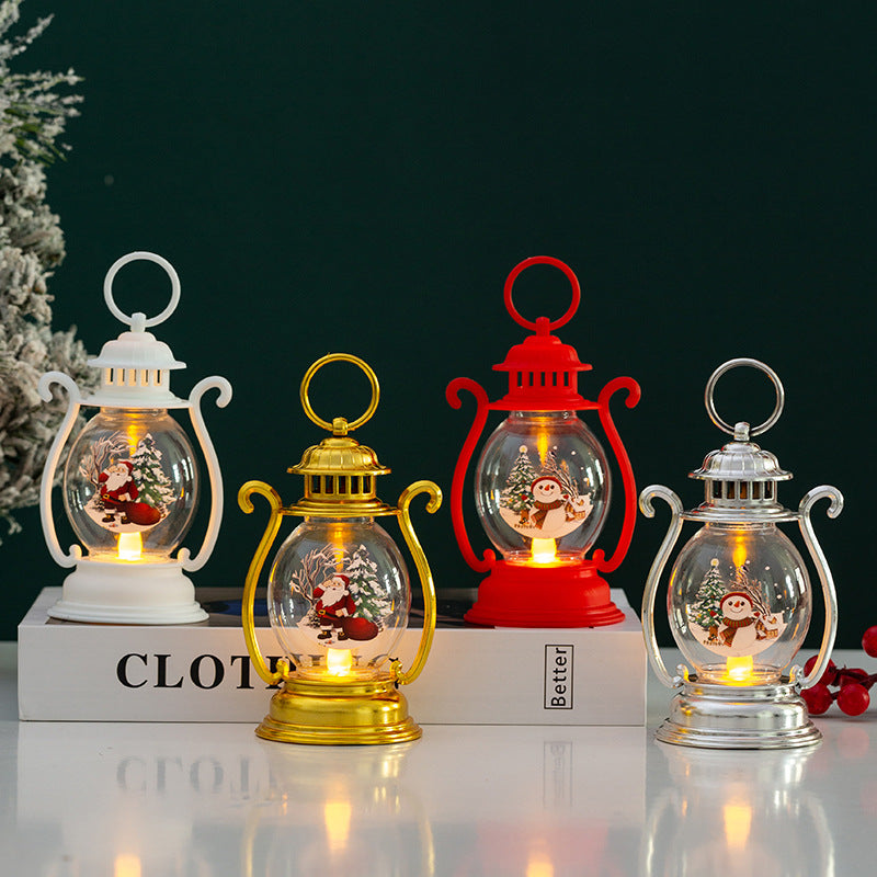 Christmas decorations, luminous children's hand-held creative small oil lamps, desktop ornaments, cross-border new decorations, props, hanging ornaments