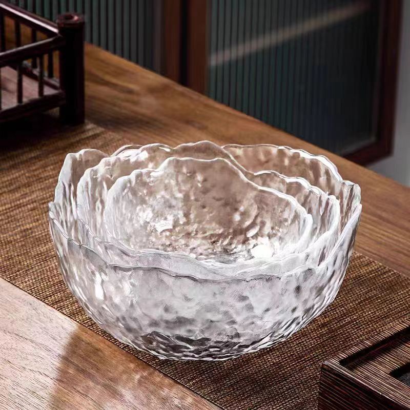 Household lead-free crystal glass fruit plate glass salad bowl snack plate display plate large fruit tray light luxury