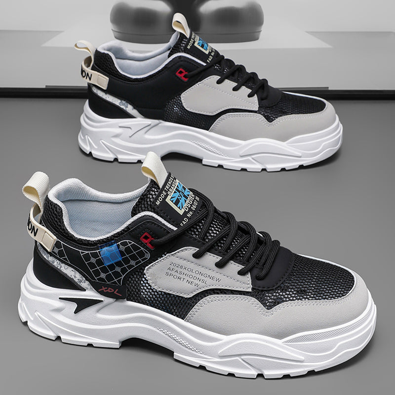 Men's shoes 2025 new summer mesh breathable thin hollow anti-odor mesh shoes sports casual men's workwear board shoes