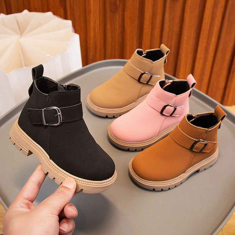 Girls' cotton boots 2026 new winter boys' boots soft-soled comfort shoes children's boots fleece cotton boots for middle and adult children