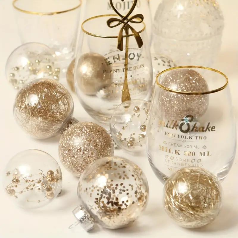 Christmas PET Transparent Ball Decoration Gift Box Christmas Tree Pendant Painted Ball Bouquet Decoration Ball Wedding 6cm 30pcs