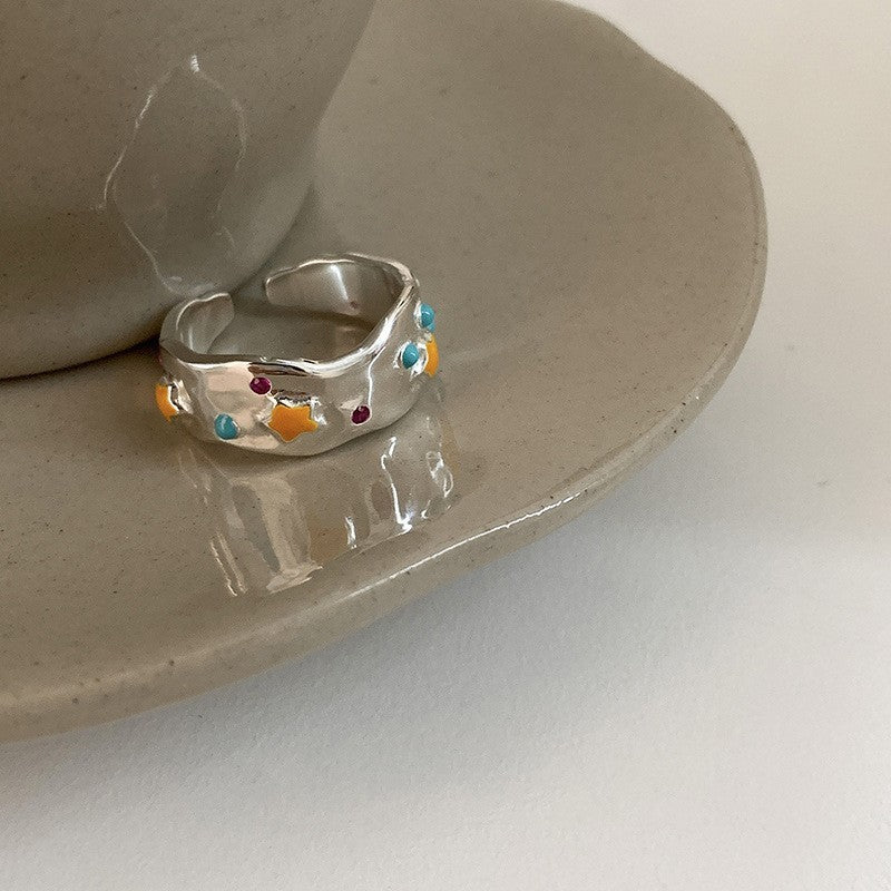 South Korea's new plain ring women's niche ins high-end sense opening adjustable ring wholesale foreign trade cross-border ring
